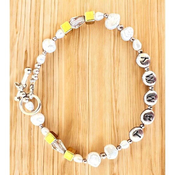 VTG Handmade Freshwater Pearl Bracelet Tammy Birthday Anniversary Toggle Closure - Picture 9 of 12
